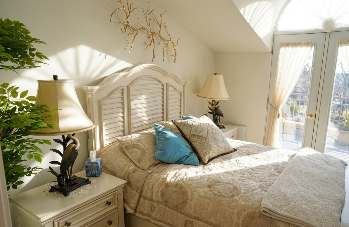 Château Maxwell suite bedroom with comfortable furnishings